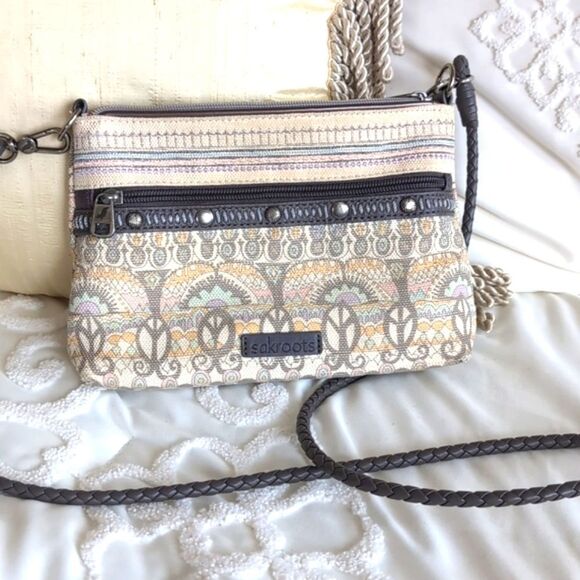 Sakroots Mini Campus One World Brown Faux Leather Convertible Straps/ Cr… - Picture 3 of 14